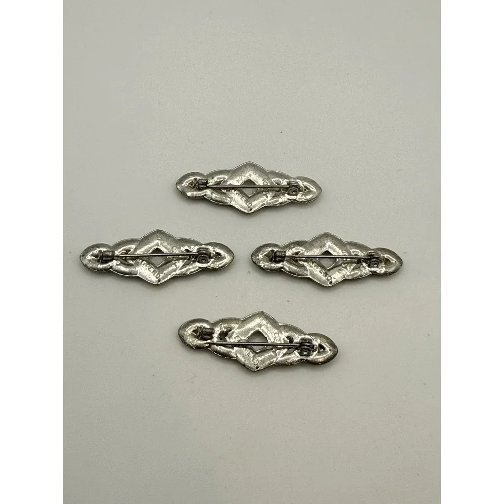 Vintage Bar‎ Brooch Lot of Four Goody Pat Pending Clear Rhinestone READ